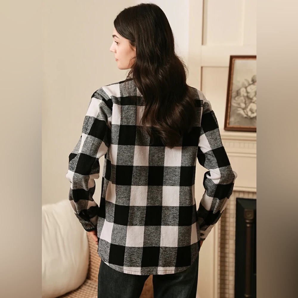 Universal Thread Monochrome Checkered Flannel Shirt